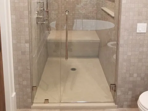 Base de douche en beton sur mesure.