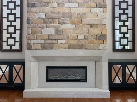 Foyer en beton sur mesure couleur gris cendre.