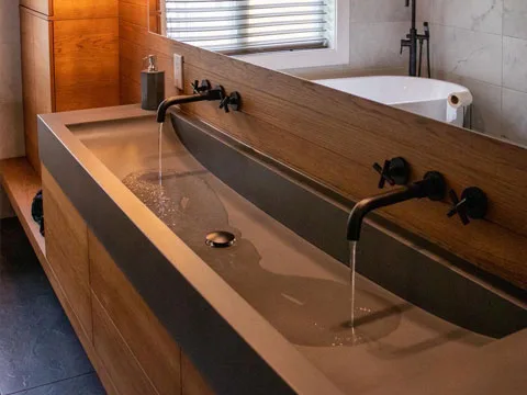 Vanite en beton modele bali couleur charcoal poli.