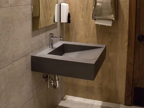 Vanite en beton modele flo couleur charcoal poli.