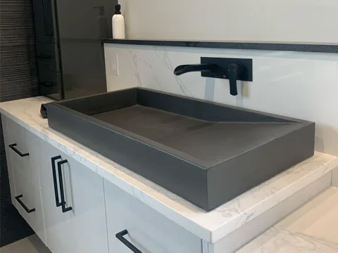 Vanite en beton modele loft couleur charcoal naturel.