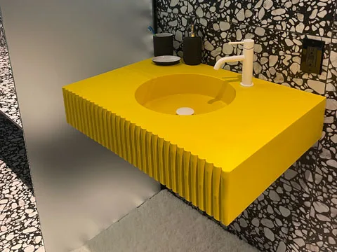 Vanite en beton modele ovo flute couleur sur mesure.