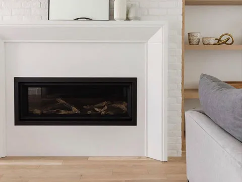 Foyer en beton sur mesure couleur extra blanc.